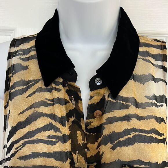 NWT Equipment Velvet Collar Tank Button-down Top size L - Picture 3 of 9